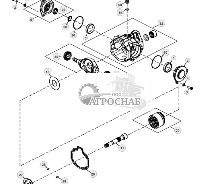 Задняя секция гидростатического насоса (ручное управление) - ST72145 161.jpg